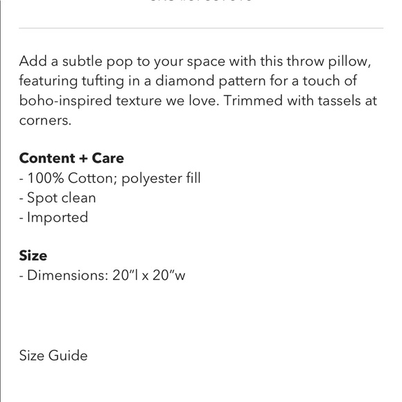 Diamond Tuff Throw Pillow UO - Picture 2 of 4